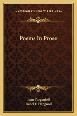 Poems in Prose 1162907428 Book Cover