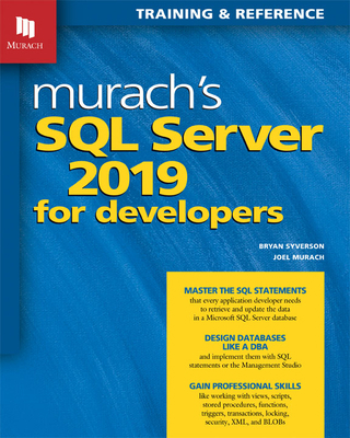 Murach's SQL Server 2019 for Developers 1943872570 Book Cover