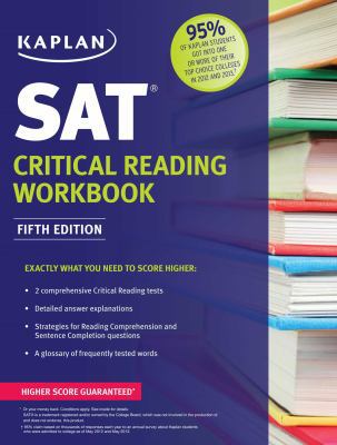 Kaplan SAT Critical Reading Workbook 1618655892 Book Cover