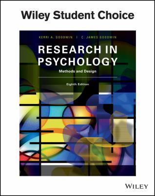 Research in Psychology: Methods and Design, 8th... 1119386152 Book Cover