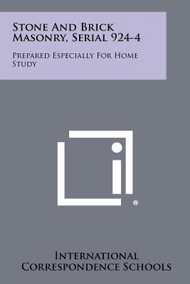 Stone and Brick Masonry, Serial 924-4: Prepared... 1258512947 Book Cover