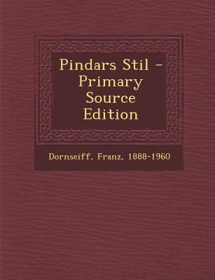 Pindars Stil [German] 1293055611 Book Cover