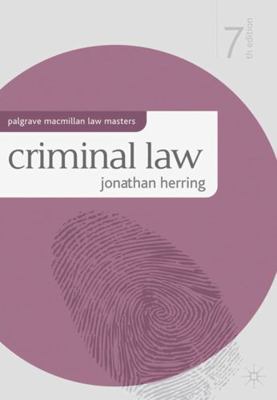 Criminal Law 0230285724 Book Cover