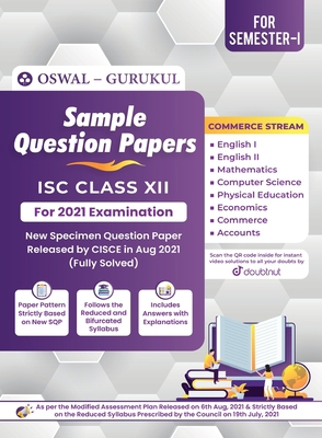 Sample Question Papers for ISC Commerce Class 1... 9391184480 Book Cover
