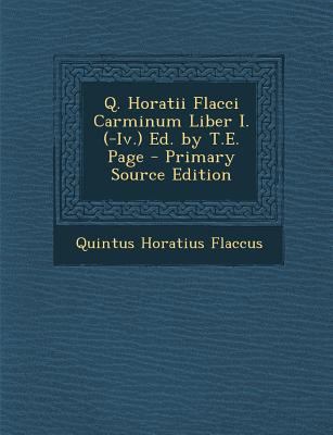 Q. Horatii Flacci Carminum Liber I. (-IV.) Ed. ... [Italian] 1287574742 Book Cover