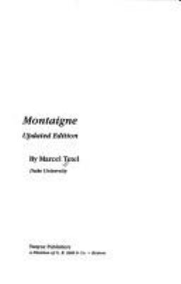 Montaigne (Twayne's World Authors Series) 0805782591 Book Cover