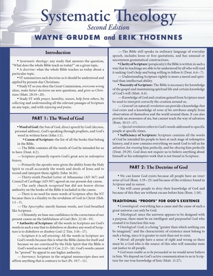 Systematic Theology Laminated Sheet 0310125472 Book Cover