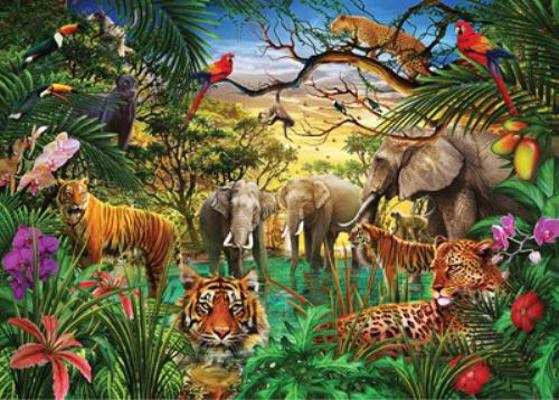 Hardcover Puzzle Jungle Life Book