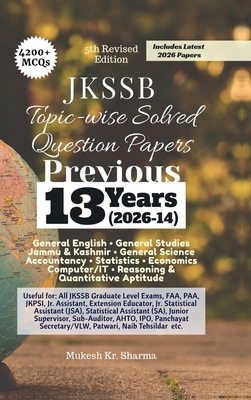 JKSSB Topic-wise Solved Question Papers: Previo... B0D961G4Z9 Book Cover