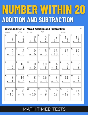 Math Timed Tests: Number within 20 Addition and... B0C9SF26RY Book Cover