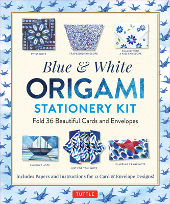 Blue & White Origami Stationery Kit: Fold 36 Be... 0804854440 Book Cover