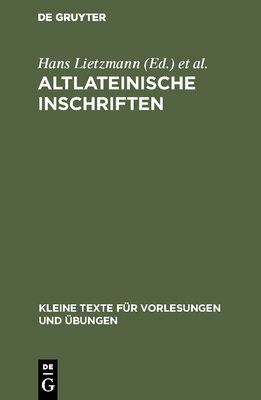 Altlateinische Inschriften [German] 3110013223 Book Cover