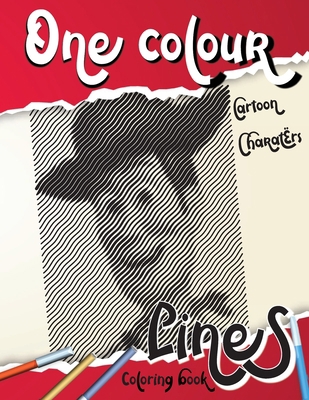 One colour: Cartoon characters (dots lines spir... B08P29D5TF Book Cover