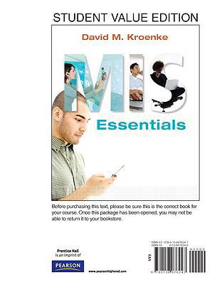 MIS Essentials, Student Value Edition 0136076246 Book Cover
