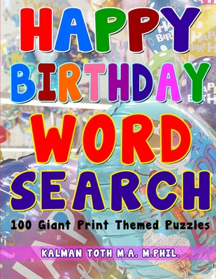 Happy Birthday Word Search [Large Print] 1087936373 Book Cover