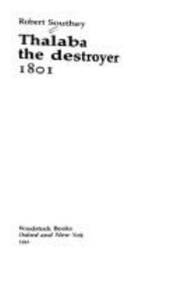 Thalaba the Destroyer (Revolution and romantici... 1854770802 Book Cover