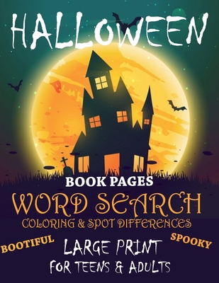 Halloween Book Pages Word Search Coloring & Spo... [Large Print] B08KMKHQX7 Book Cover