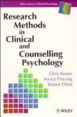 Research Methods in Clinical and Counselling Ps... 047196297X Book Cover