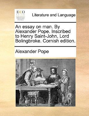 An essay on man. By Alexander Pope. Inscribed t... 1170464904 Book Cover