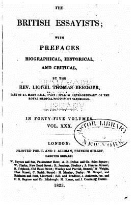 The British Essayists, With Prefaces Biographic... 1534670777 Book Cover