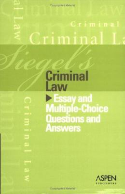 Siegel's Criminal Law 0735556881 Book Cover