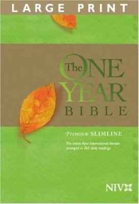 The One Year Bible Premium Slimline LP NIV [Large Print] 1414314167 Book Cover