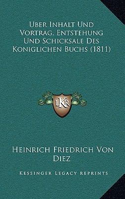 Uber Inhalt Und Vortrag, Entstehung Und Schicks... [German] 1167825551 Book Cover