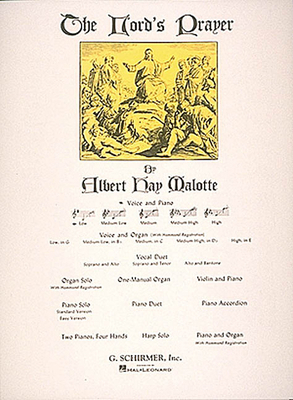 Lord's Prayer: Low Voice (in G) and Piano 0793553296 Book Cover