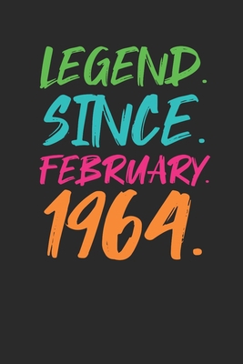 Legend Since February 1964: Birthday Gift and Anniversary Gift for Wife Women And Men - Graph Paper Journal (6" X 9" - 120 Pages/ 5 Squares per inch)