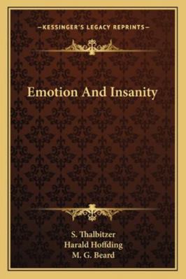 Emotion And Insanity 1163184373 Book Cover