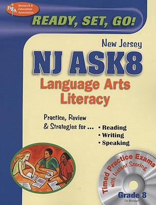 NJ ASK8 Language Arts Literacy w/ TESTware (REA... 0738604747 Book Cover