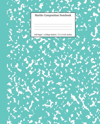 Marble Composition Notebook College Ruled: Turq... 1989387721 Book Cover