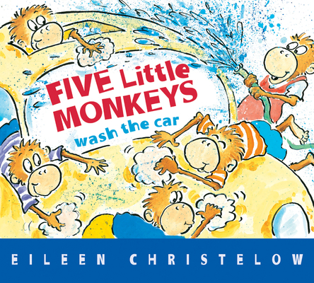 Five Little Monkeys Wash the Car Board Book 0544302362 Book Cover