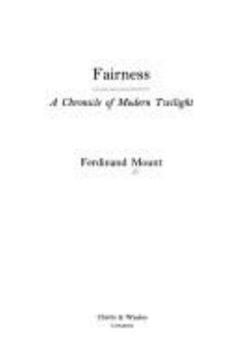 FAIRNESS (A CHRONICLE OF MODERN TWILIGHT) 0701169753 Book Cover