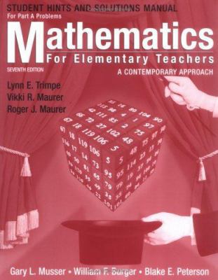 Mathematics for Elementary Teachers, Hints and ... 0471701092 Book Cover