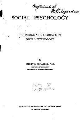 Social psychology, questions and readings in so... 1530592097 Book Cover