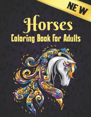 Horses Coloring Book Adults: 50 One Sided Horse... B08YQFVM26 Book Cover