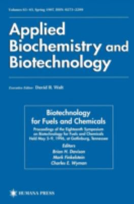 Biotechnology for Fuels and Chemicals: Proceedi... 0896035042 Book Cover