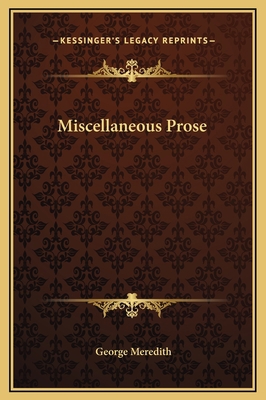 Miscellaneous Prose 1169199682 Book Cover