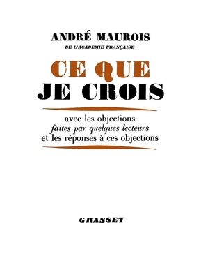 Ce que je crois [French] 2246145317 Book Cover