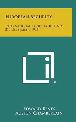 European Security: International Conciliation, ... 1258718774 Book Cover