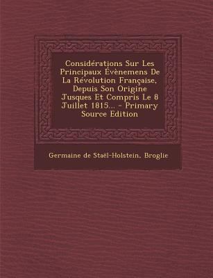 Consid?rations Sur Les Principaux ?v?nemens De ... [French] 1293185272 Book Cover