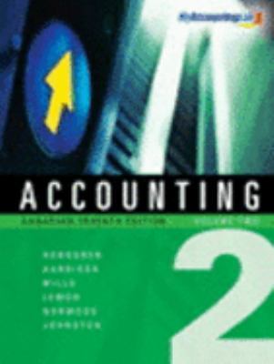 Accounting, Volume 2, Canadian Seventh Edition 0132018950 Book Cover