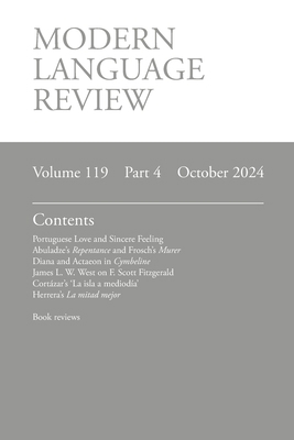 Modern Language Review (119.4) October 2024 1839542713 Book Cover