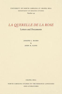La Querelle de la rose: Letters and Documents 0807891991 Book Cover