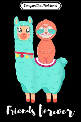 Composition Notebook: Cute fluffy cartoon Llama (Alpaca) and Sloth art Journal/Notebook Blank Lined Ruled 6x9 100 Pages