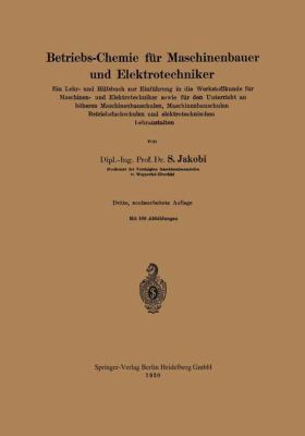 Betriebs-Chemie Für Maschinenbauer Und Elektrot... [German] 3662358514 Book Cover