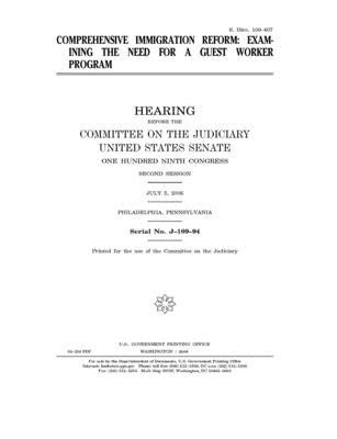 Comprehensive immigration reform: examining the... 1676359354 Book Cover