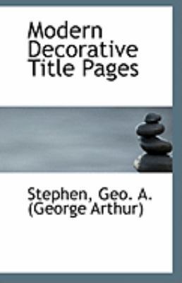 Modern Decorative Title Pages 1110948913 Book Cover