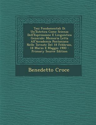 Tesi Fondamentali Di Un'estetica Come Scienza D... [Italian] 1293788686 Book Cover